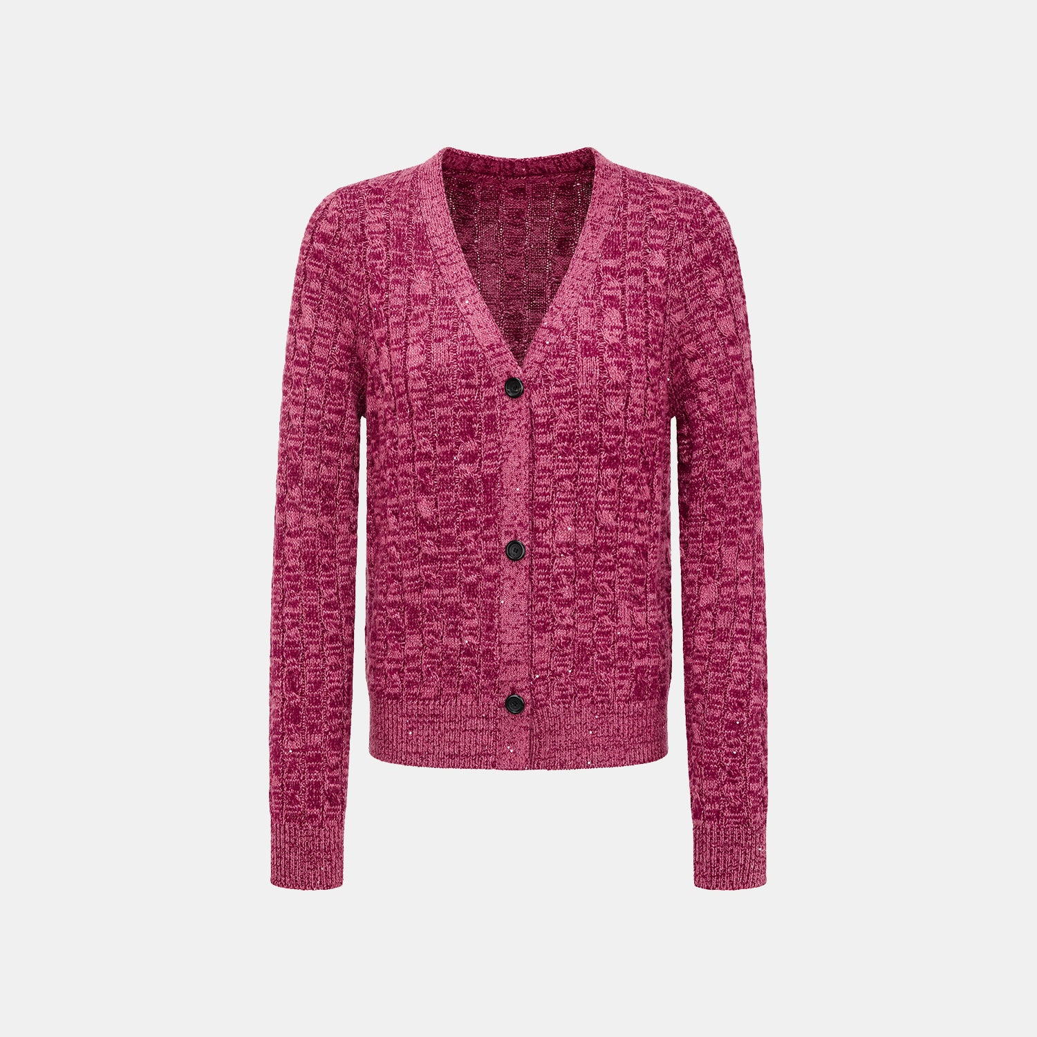 “Winter diary.” 100% Cashmere 亮片麻花編織針織開衫—Luck