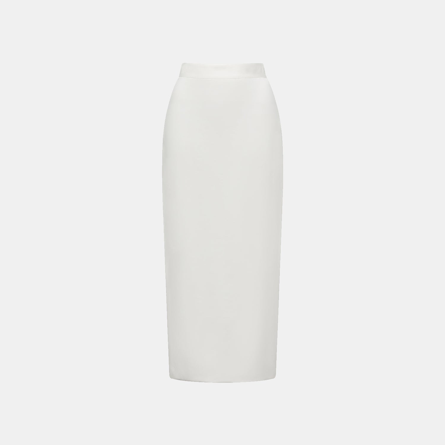 “知性時刻” 天絲緞面雪紡鉛筆裙—簡白