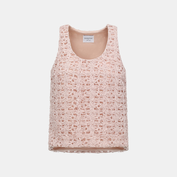 “Sloane Ave."繞畫織藝鏤花蕾絲背心—Rose Reverie織夢玫瑰