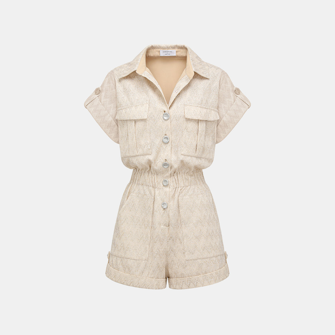 “Autumn Diary”義大利Chevron山形金縷織紋針織連身褲—Isle Breeze沙嶼暖風