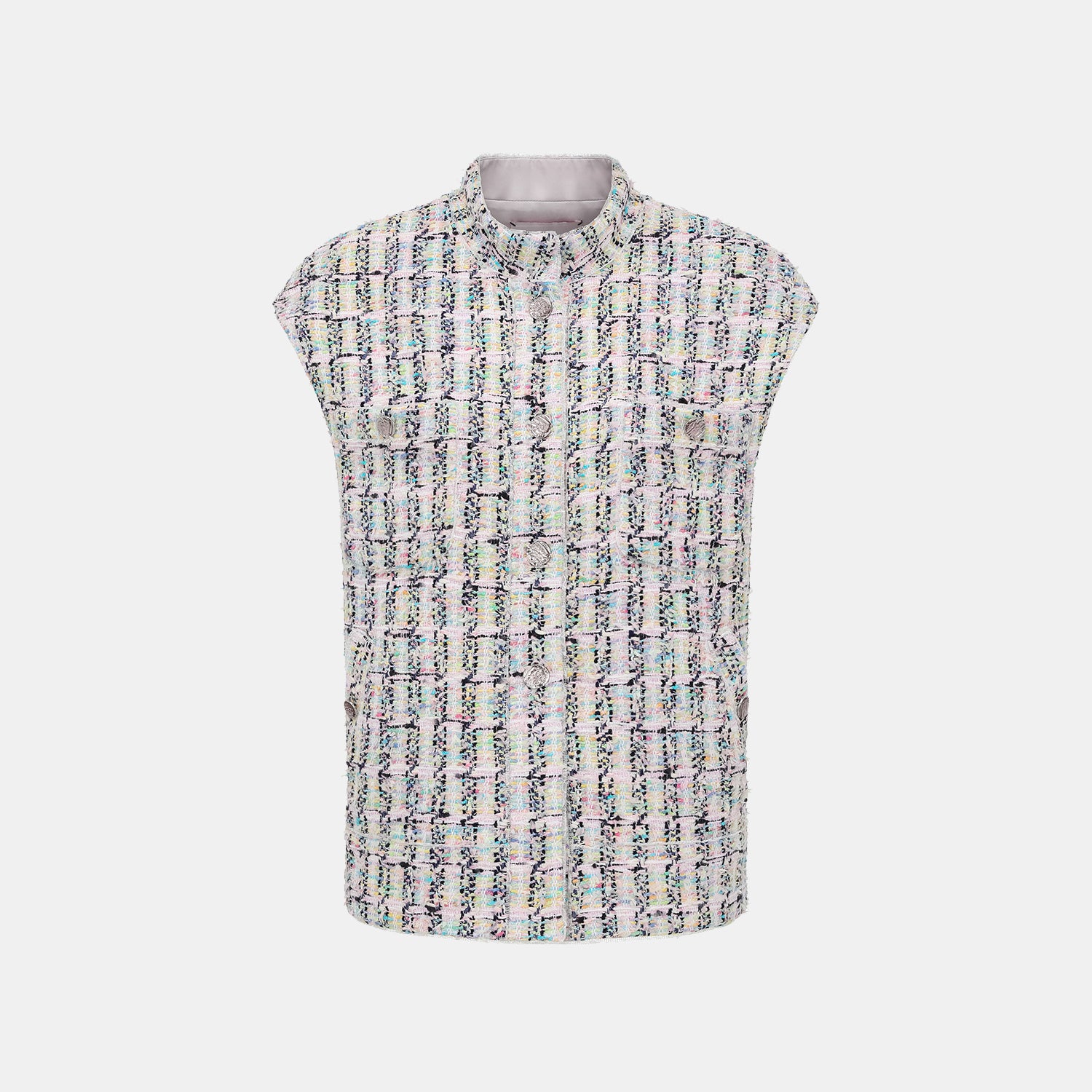 “Weekend at Monaco” 法國輕薄花呢Oversized馬甲背心—Dewy Lawn野境綴影