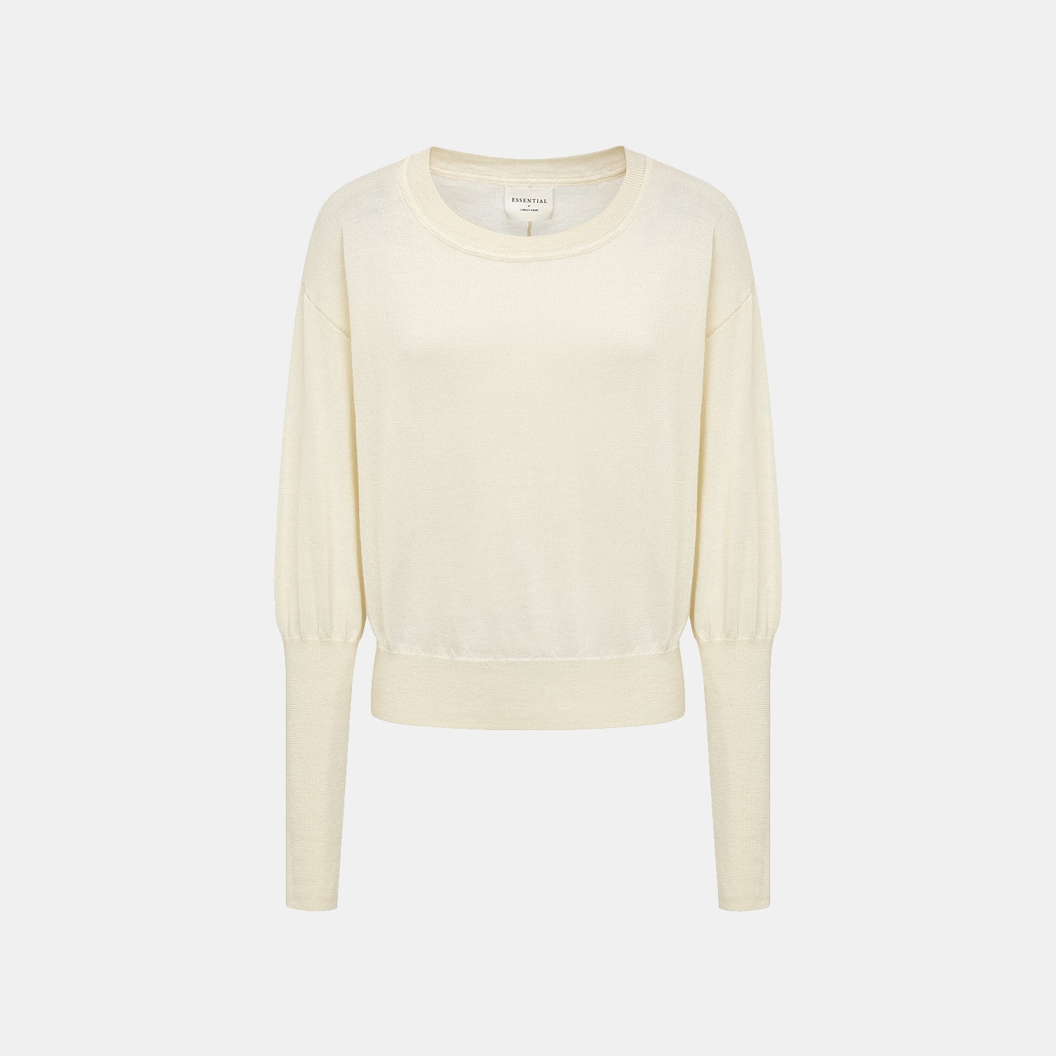 “Winter Diary” Silk Cashmere 針織蝙蝠袖針織上衣—白