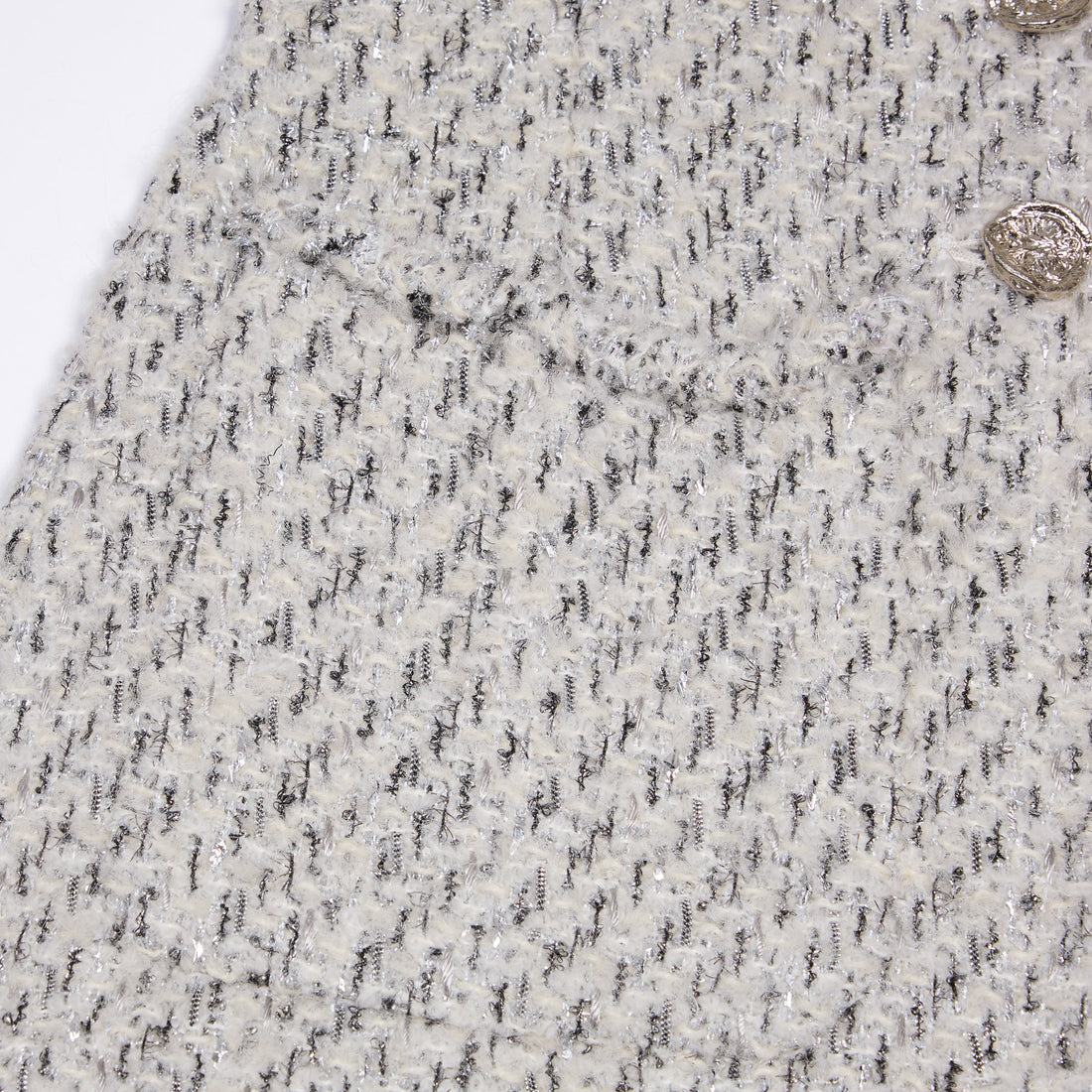 “Sloane Ave."法國高級訂製蓬圈銀織花呢馬甲背心—Silver Mist輕雪銀花