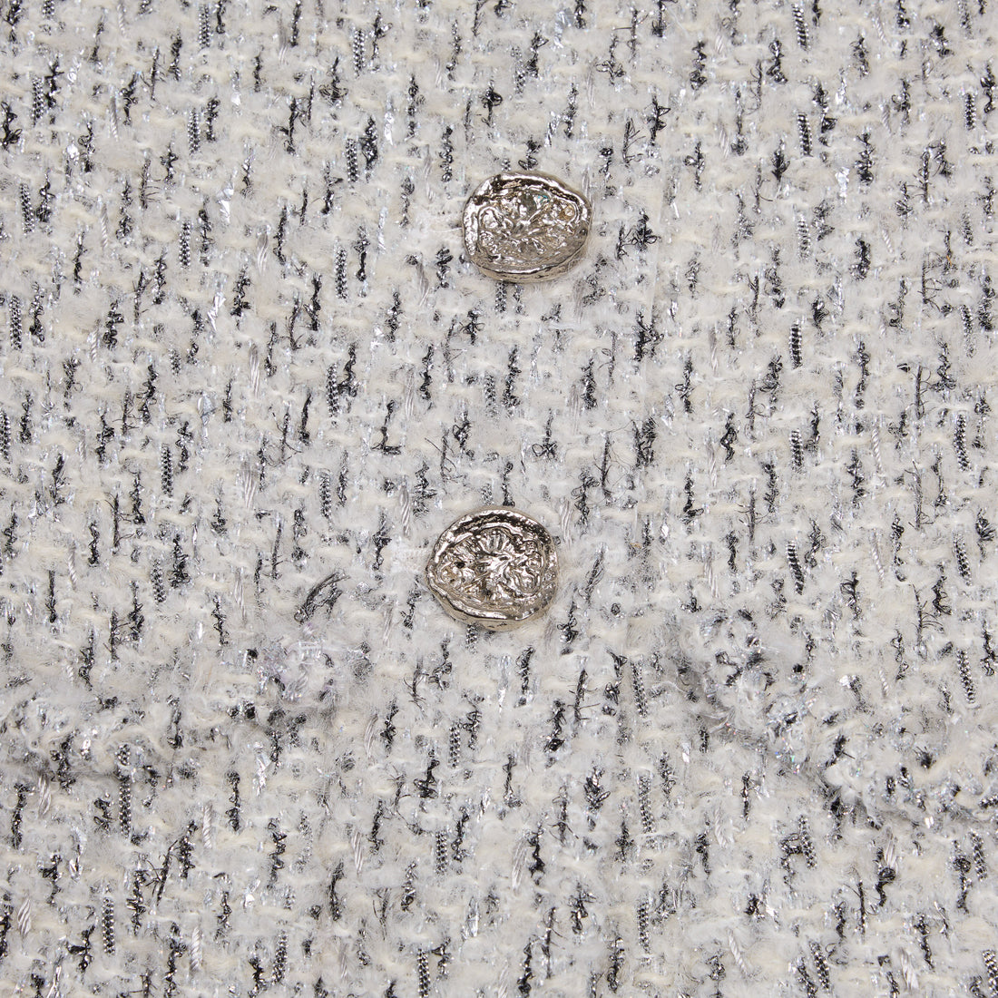 “Sloane Ave."法國高級訂製蓬圈銀織花呢馬甲背心—Silver Mist輕雪銀花