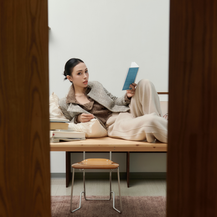 "Sloane Ave." 義大利毛圈紗縷金嵌織花呢外套—Winter Lyon冬日里昂