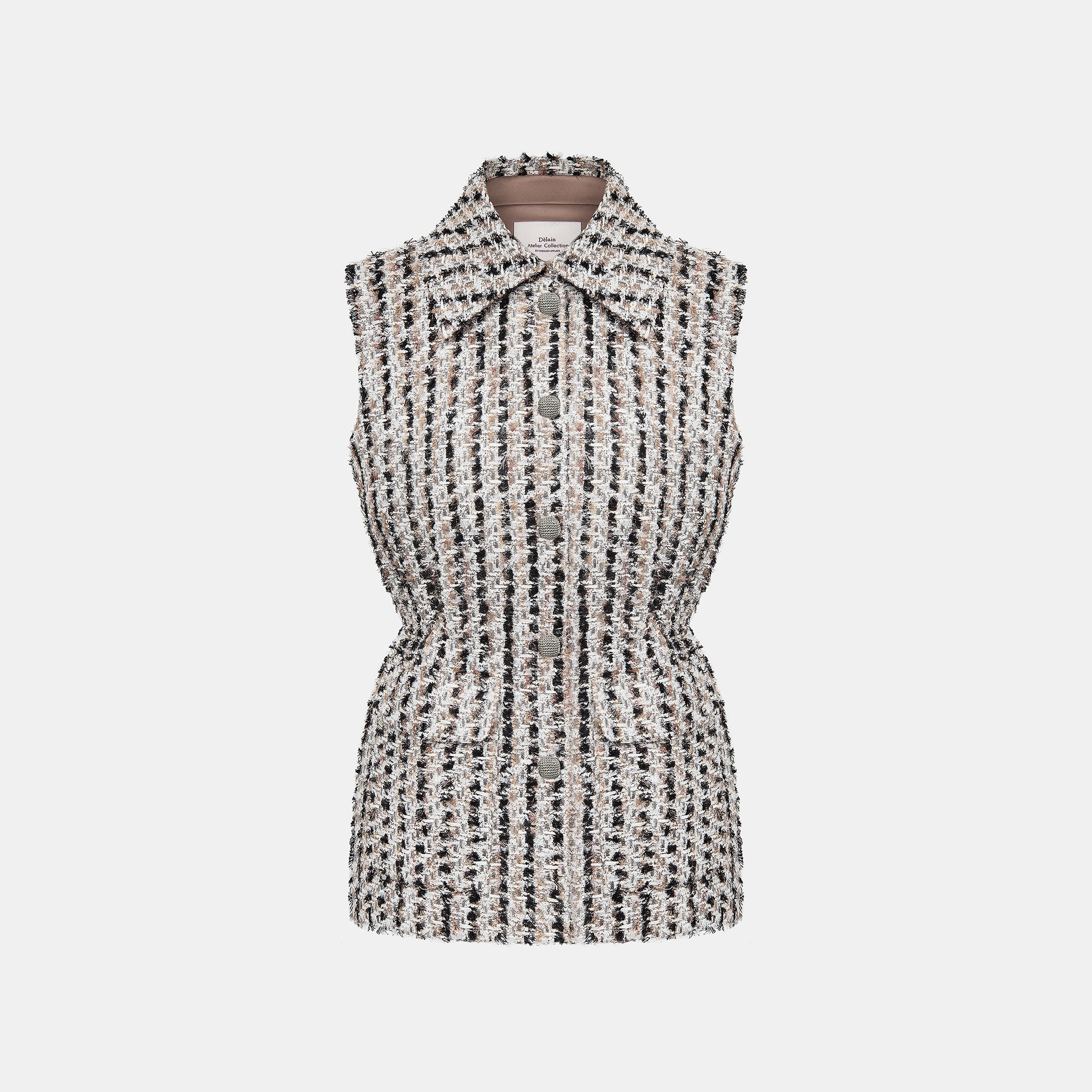 “Sloane Ave."法國高級訂製簇線銀織花呢收腰狩獵馬甲背心—Marais Atelier瑪黑藝坊