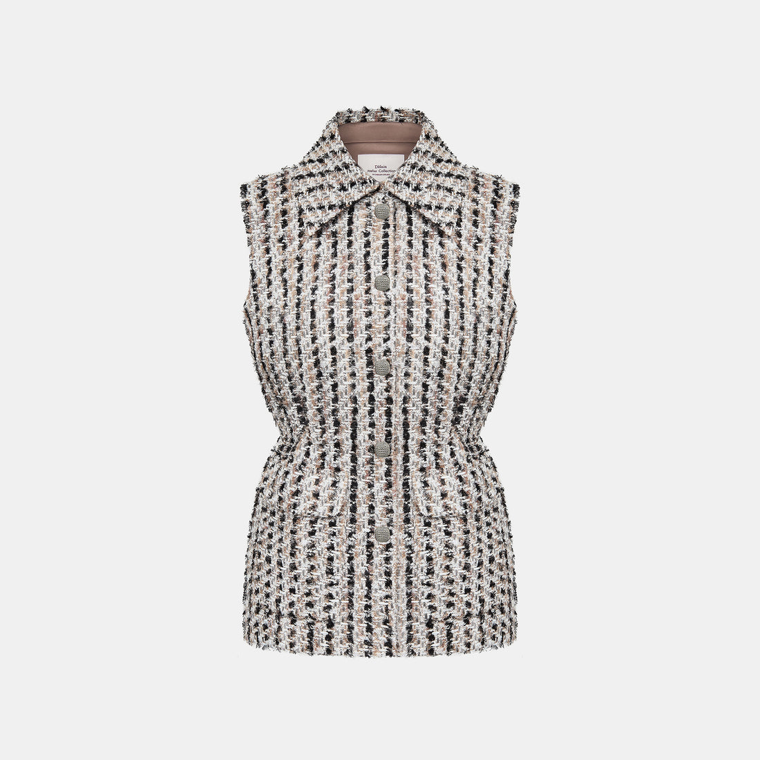 “Sloane Ave."法國高級訂製簇線銀織花呢收腰狩獵馬甲背心—Marais Atelier瑪黑藝坊