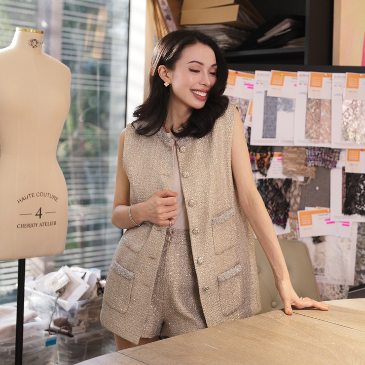 "Chelsea Citywalk." 義大利高級訂製鑽砂工藝花呢短褲—Brilliant Diamond璀璨鑽石