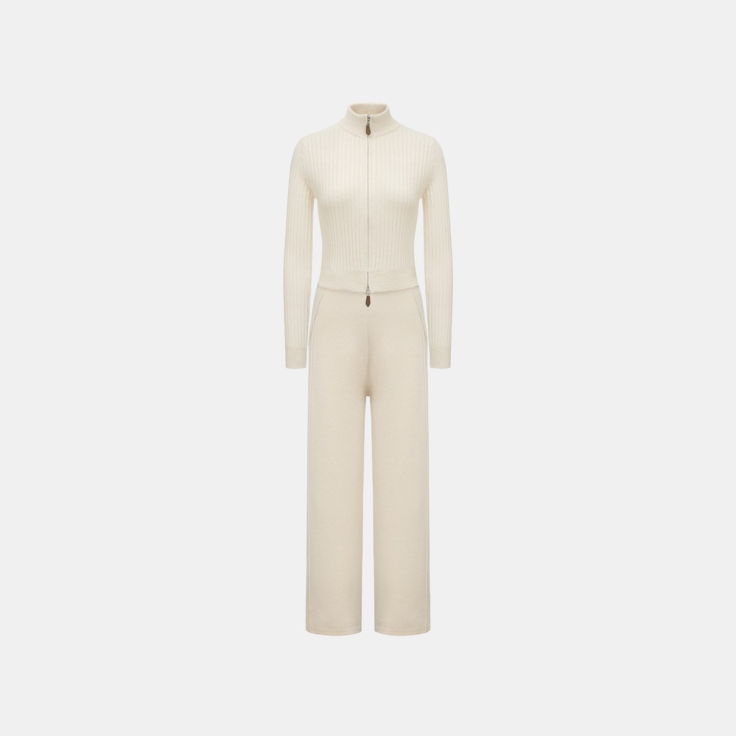 “Winter Diary” 100% Cashmere柔韌羅紋合身立領針織外套—Softcloud Kiss棉雲之吻