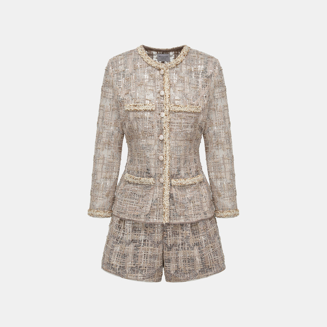 “Brunch at Ritz.” 奢華蕾絲畫藝珠繡外套—The Gilded Kiss克林姆之吻