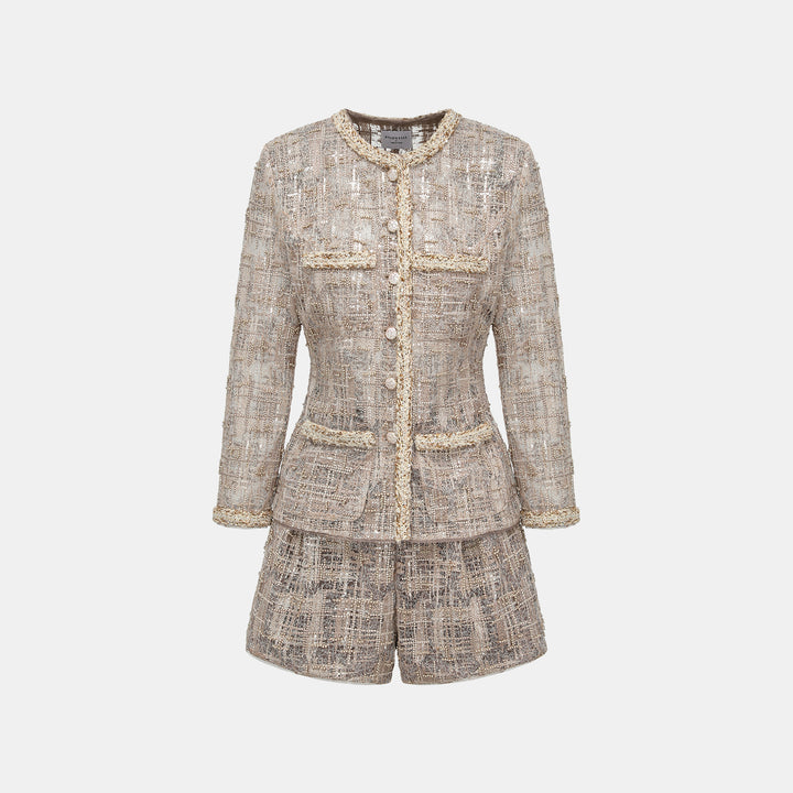 “Brunch at Ritz.” 奢華蕾絲畫藝珠繡外套—The Gilded Kiss克林姆之吻