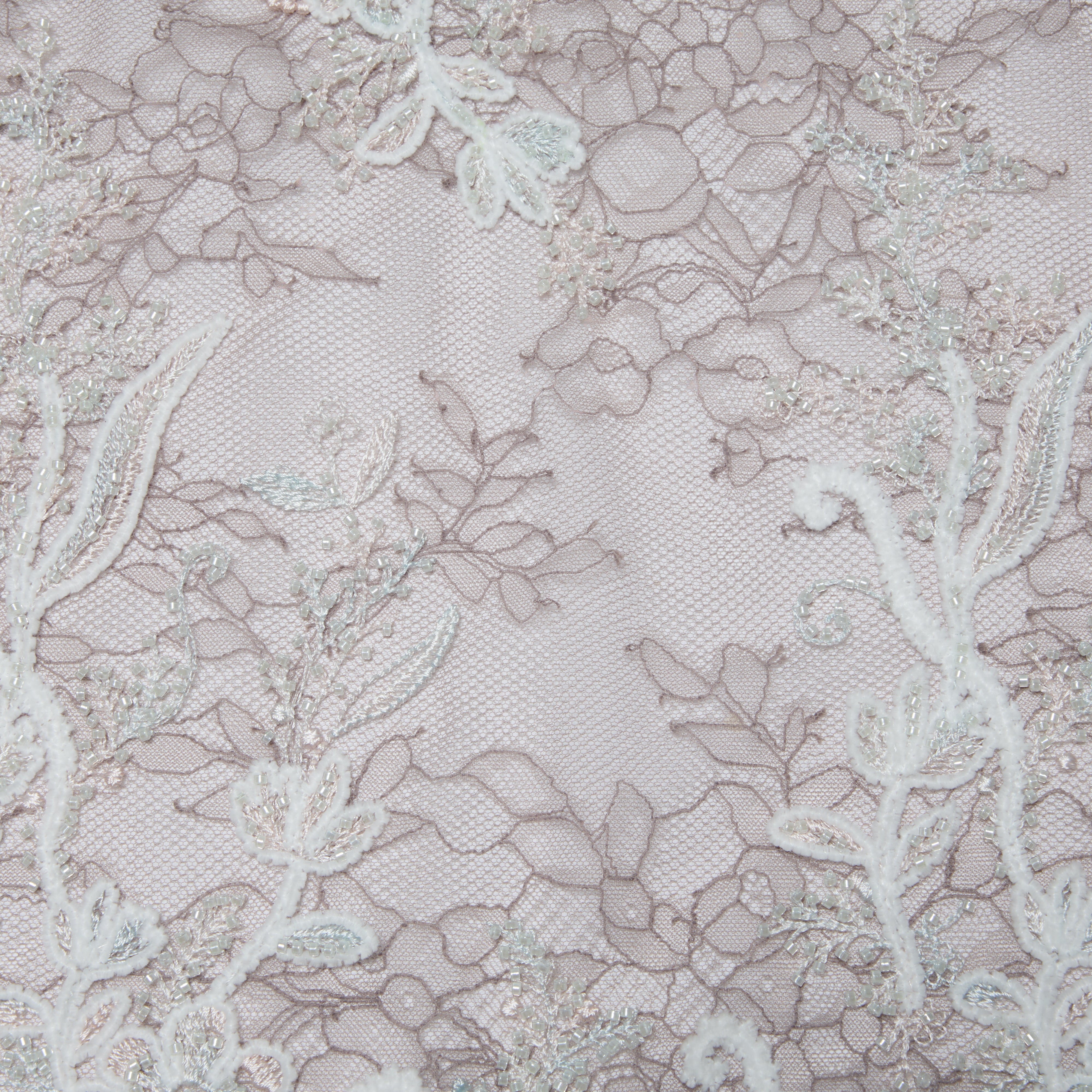 "Imperial Garden Teatime"珠繡香緹蕾絲開衫—Mist Bloom 霧綻花影