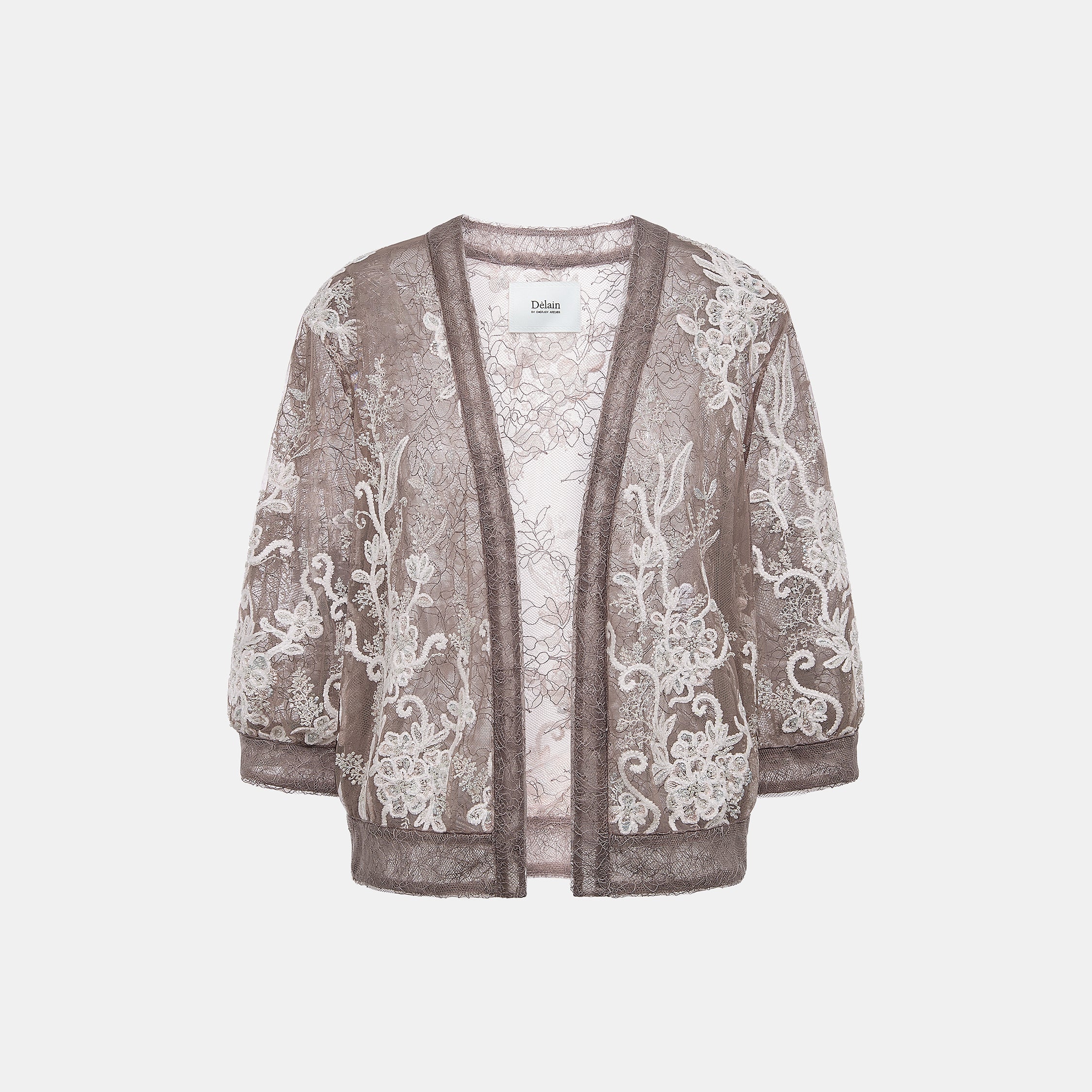 "Imperial Garden Teatime"珠繡香緹蕾絲開衫—Mist Bloom 霧綻花影