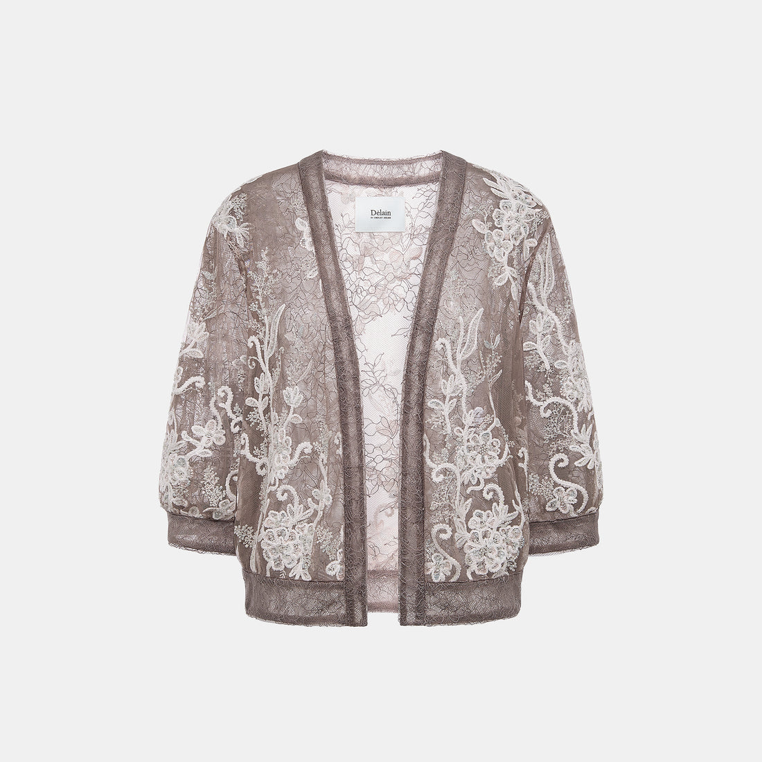 "Imperial Garden Teatime"珠繡香緹蕾絲開衫—Mist Bloom 霧綻花影