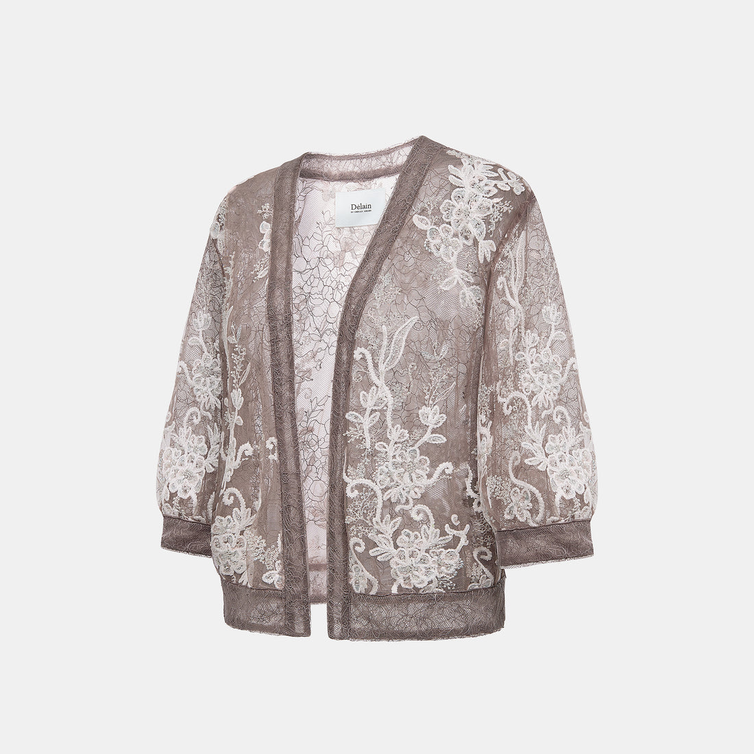 "Imperial Garden Teatime"珠繡香緹蕾絲開衫—Mist Bloom 霧綻花影