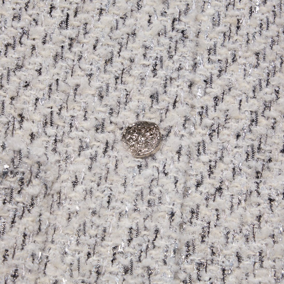 “Sloane Ave."法國高級訂製蓬圈銀織花呢Oversized背心—Silver Mist輕雪銀花