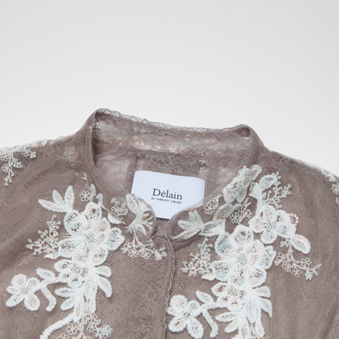 "Imperial Garden Teatime"珠繡香緹蕾絲狩獵收腰馬甲背心—Mist Bloom 霧綻花影