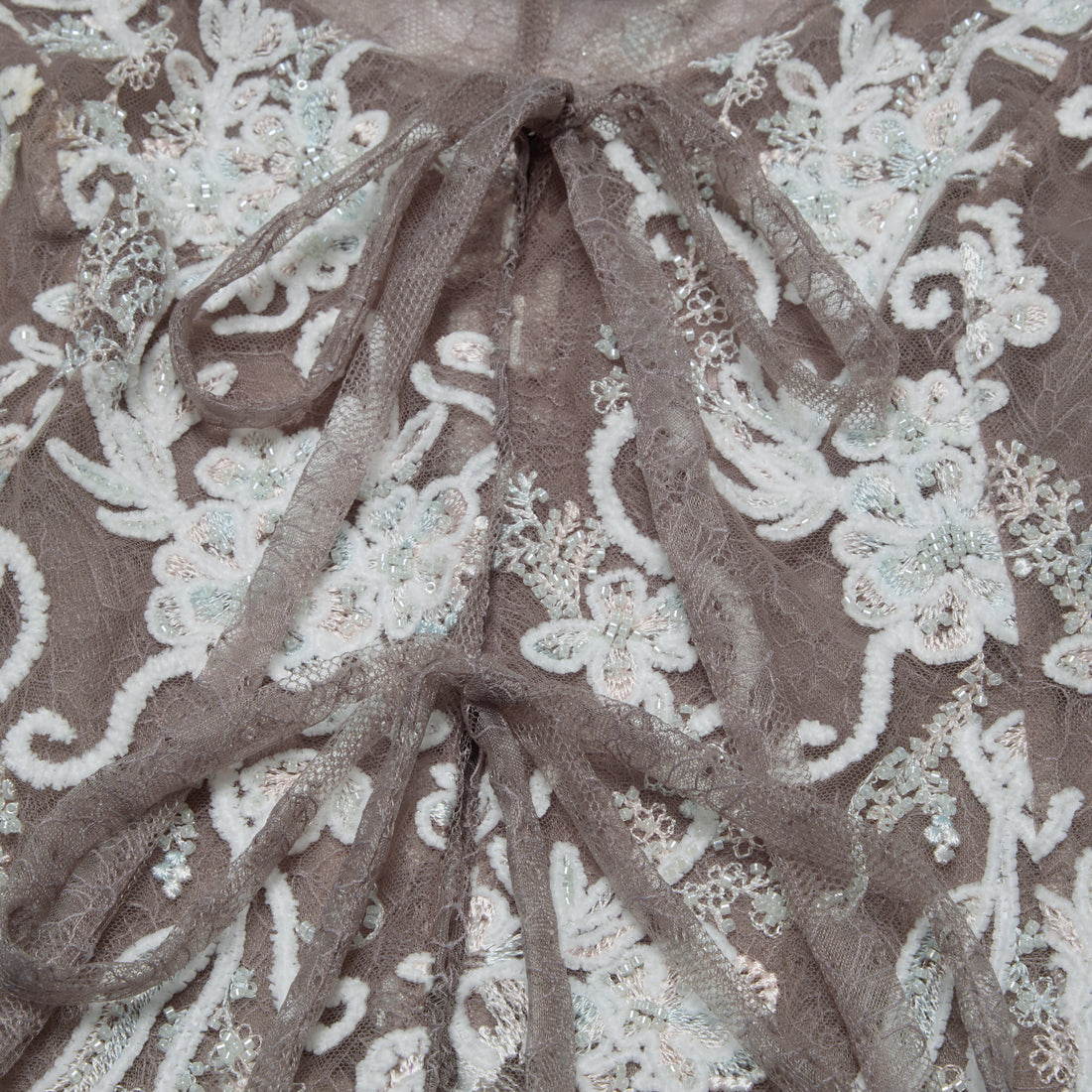 "Imperial Garden Teatime"珠繡香緹蕾絲馬甲背心—Mist Bloom 霧綻花影