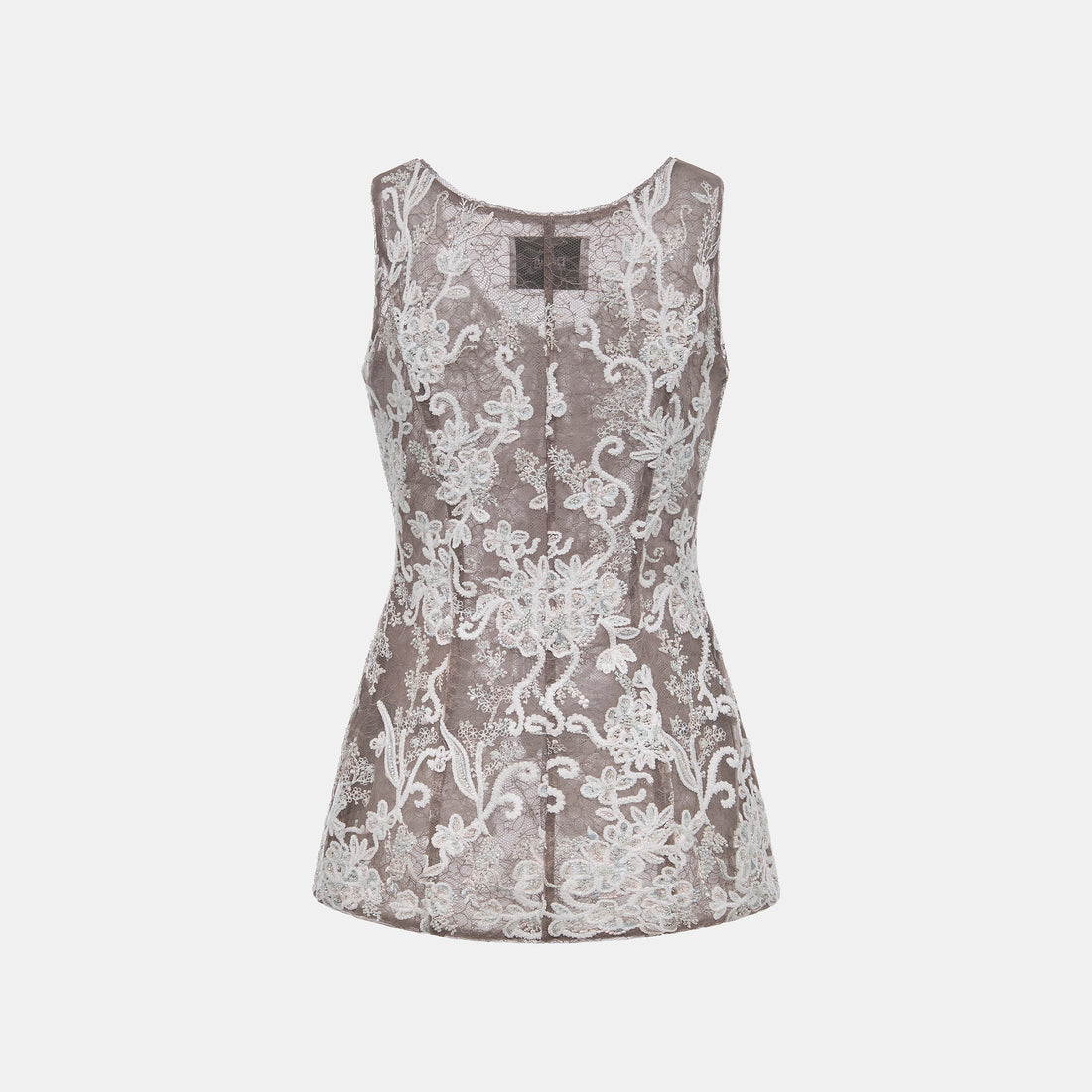 "Imperial Garden Teatime"珠繡香緹蕾絲馬甲背心—Mist Bloom 霧綻花影