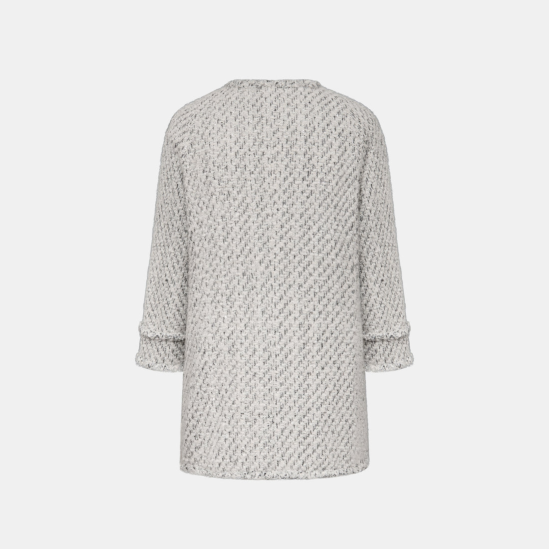 “Sloane Ave."法國高級訂製蓬圈銀織經典No.5花呢外套—Silver Mist輕雪銀花