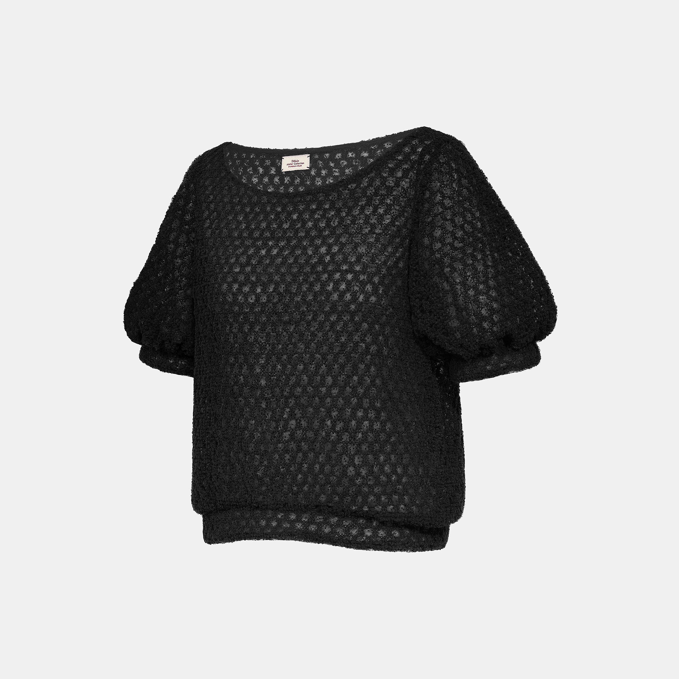 “Quiet Mastery.”法國立織絨圈點花工藝蕾絲上衣—Floral Nocturne詩花夜曲