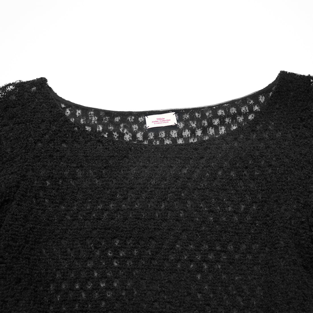 “Quiet Mastery.”法國立織絨圈點花工藝蕾絲上衣—Floral Nocturne詩花夜曲