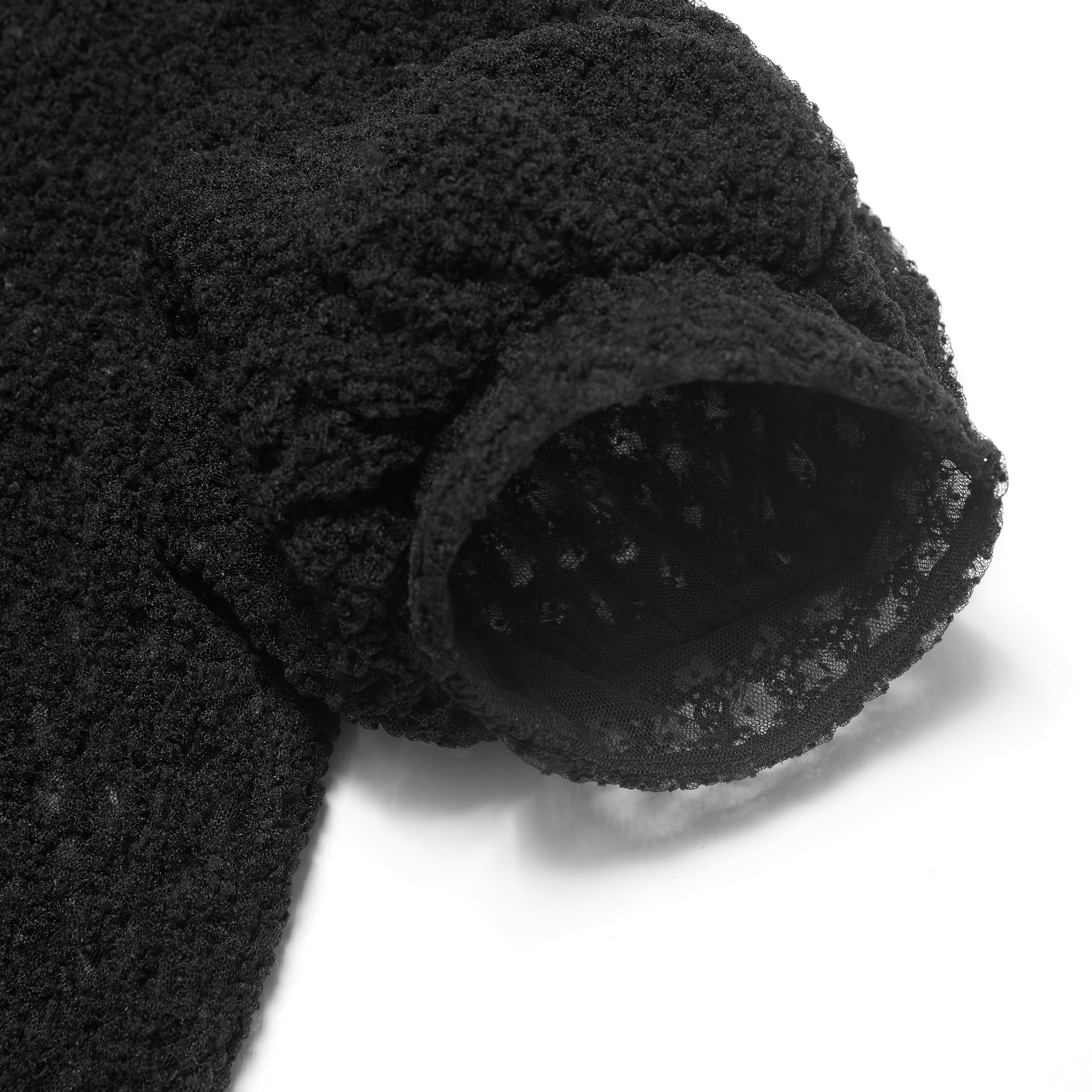 “Quiet Mastery.”法國立織絨圈點花工藝蕾絲上衣—Floral Nocturne詩花夜曲