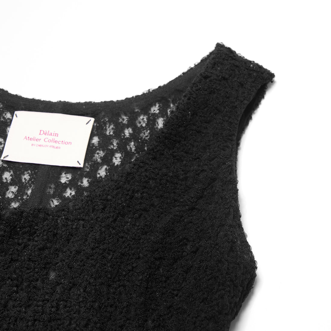 “Quiet Mastery.”法國立織絨圈點花工藝蕾絲馬甲背心—Floral Nocturne詩花夜曲