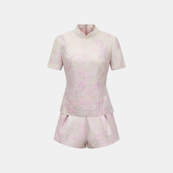 “春意” 提花輕國風上衣—浮光露櫻