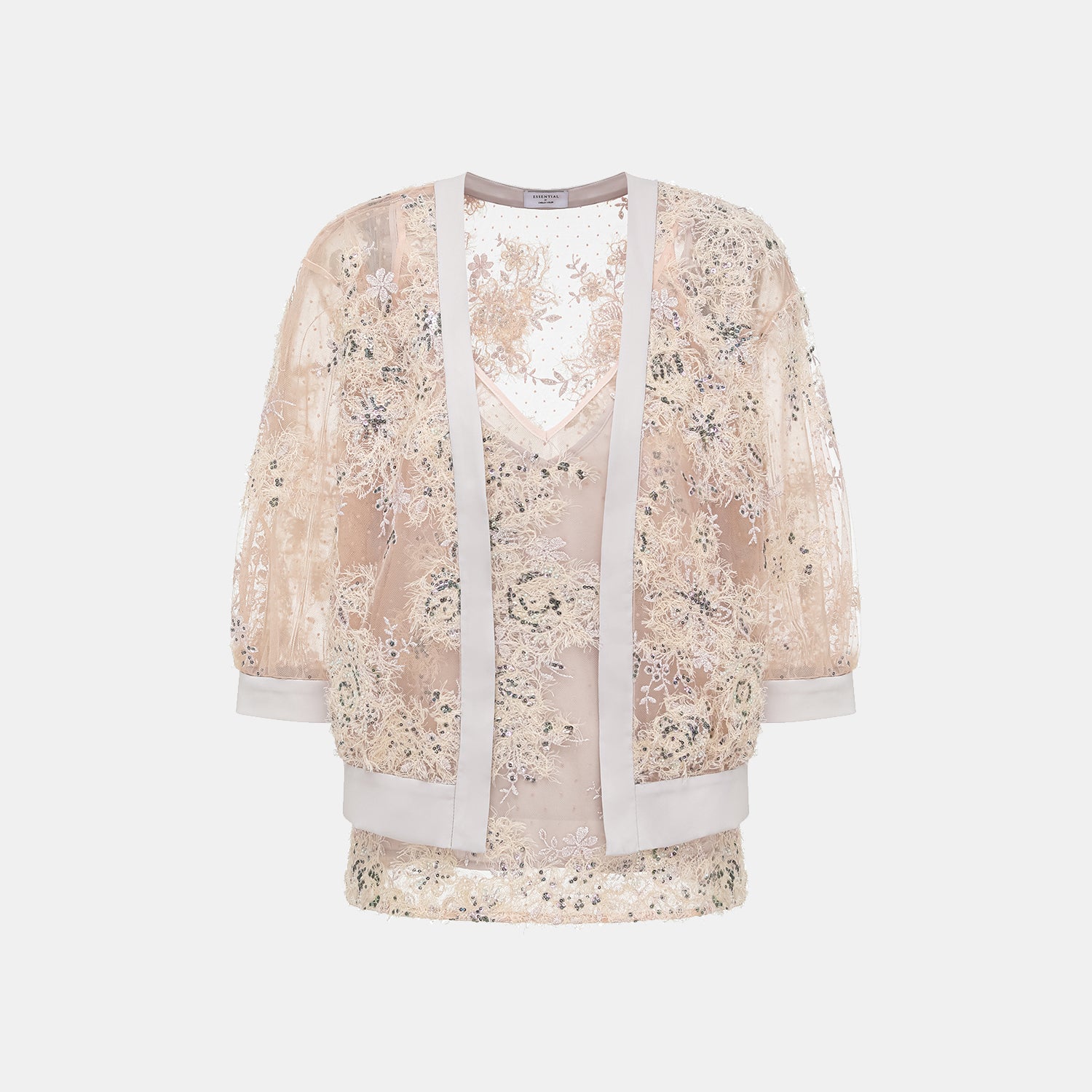 "Imperial Gala."  奢華蕾絲珠繡輕國風小開衫