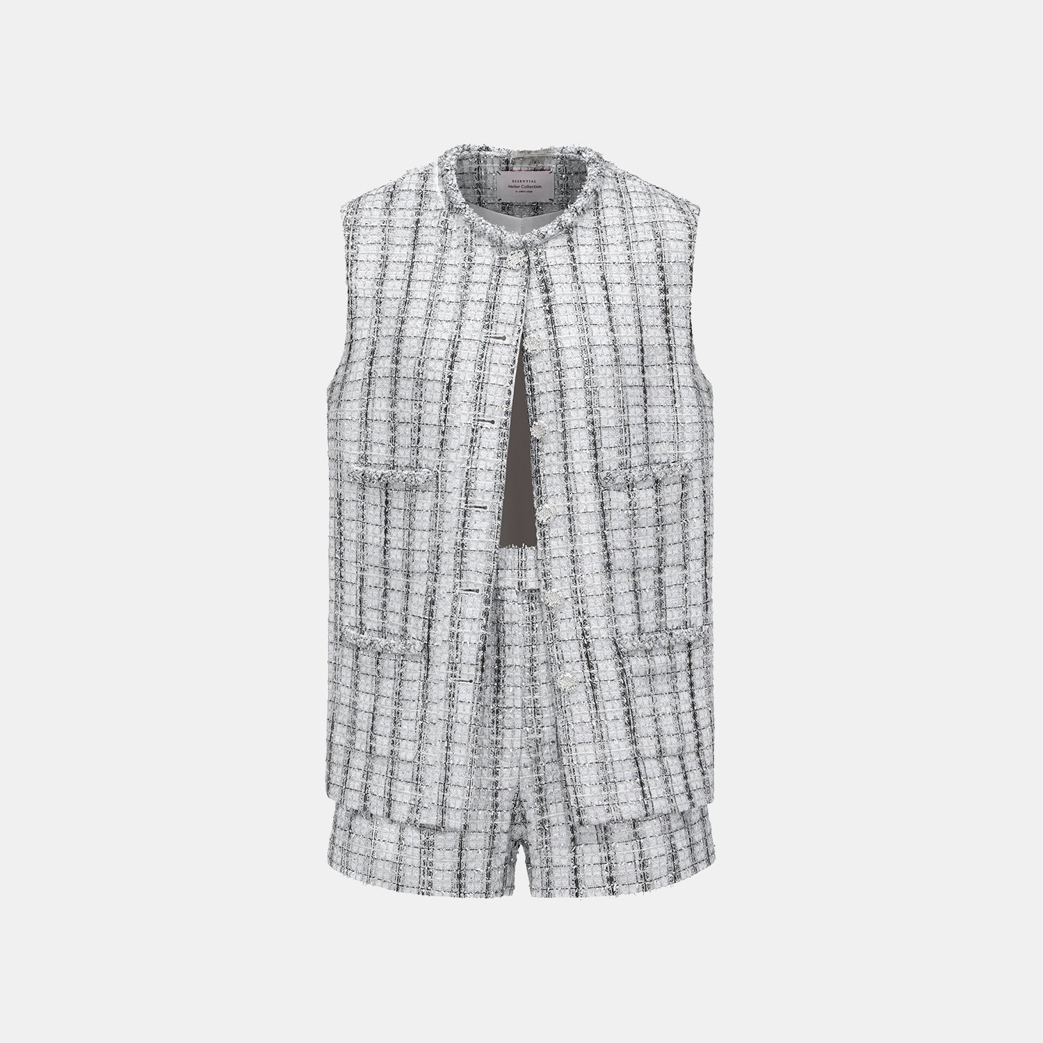 "Sloane Ave." 法國頂級銀燦工藝蕾絲花呢馬甲背心—Reflet Parisien巴黎倒影