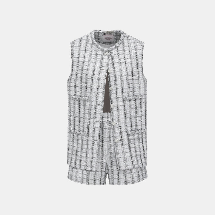 "Sloane Ave." 法國頂級銀燦工藝蕾絲花呢馬甲背心—Reflet Parisien巴黎倒影