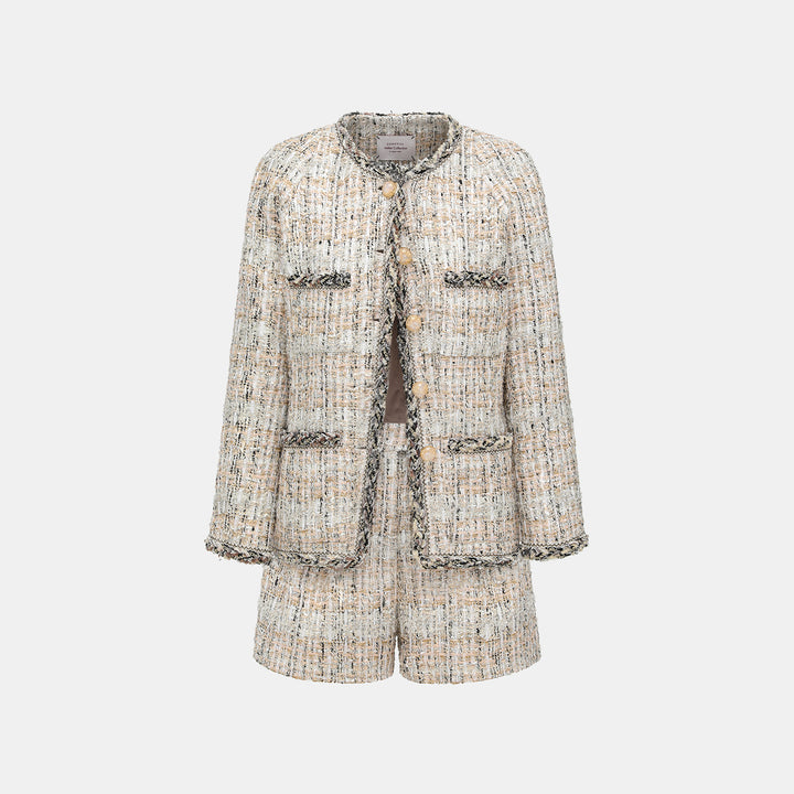 "Chelsea Citywalk." 法國棉紡節紗肌理花呢經典No.4外套—Uptown Gala上城晚宴