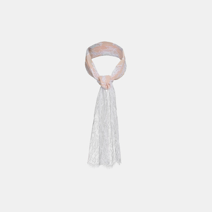 "Quiet Mastery" French top custom lace scarf—Amber Garden 