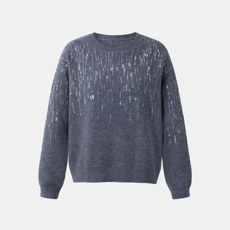 100% Cashmere 亮片針織上衣 8