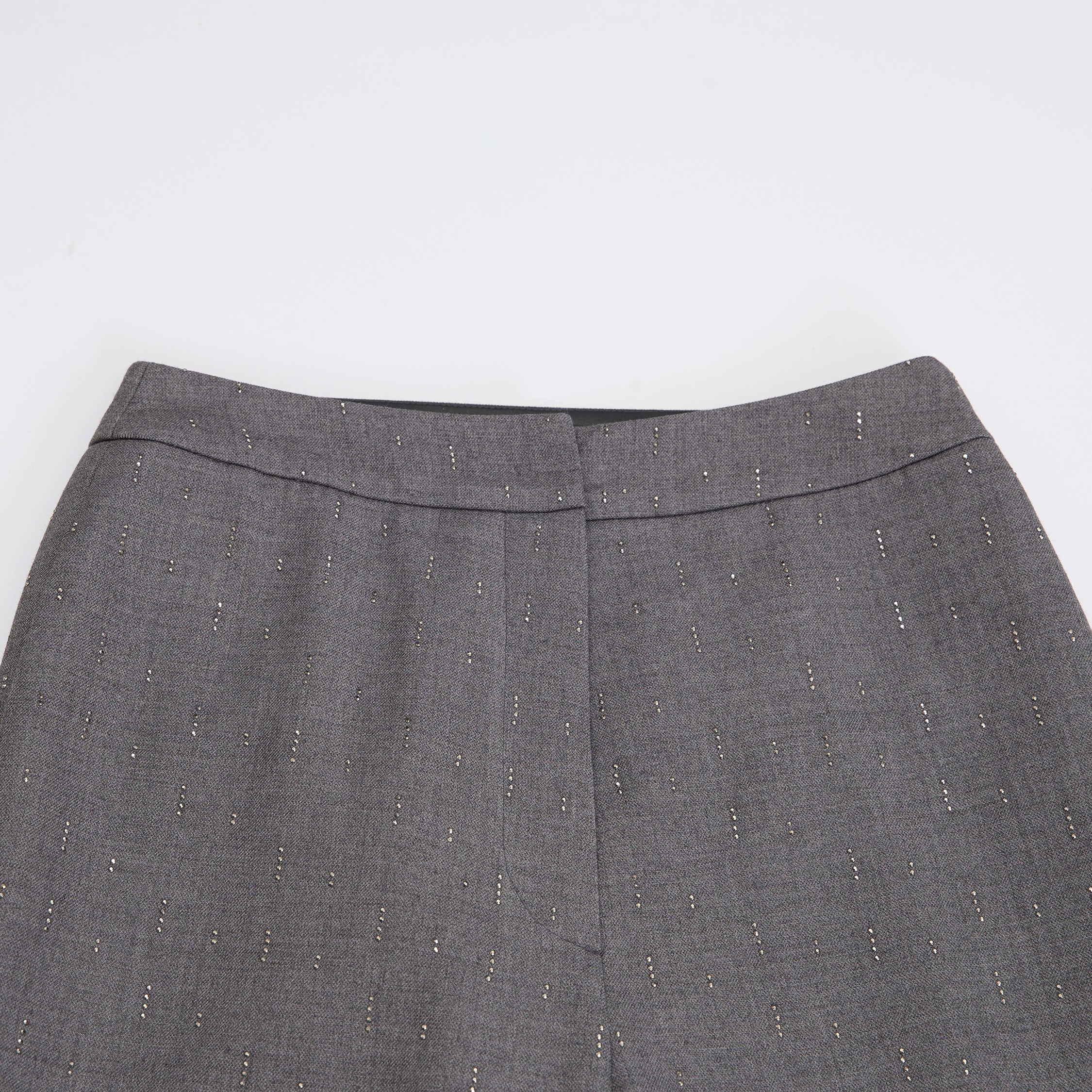 "Speak Sleek."義大利手工鑽飾工藝喇叭褲—Silverfall Grace銀光漫落