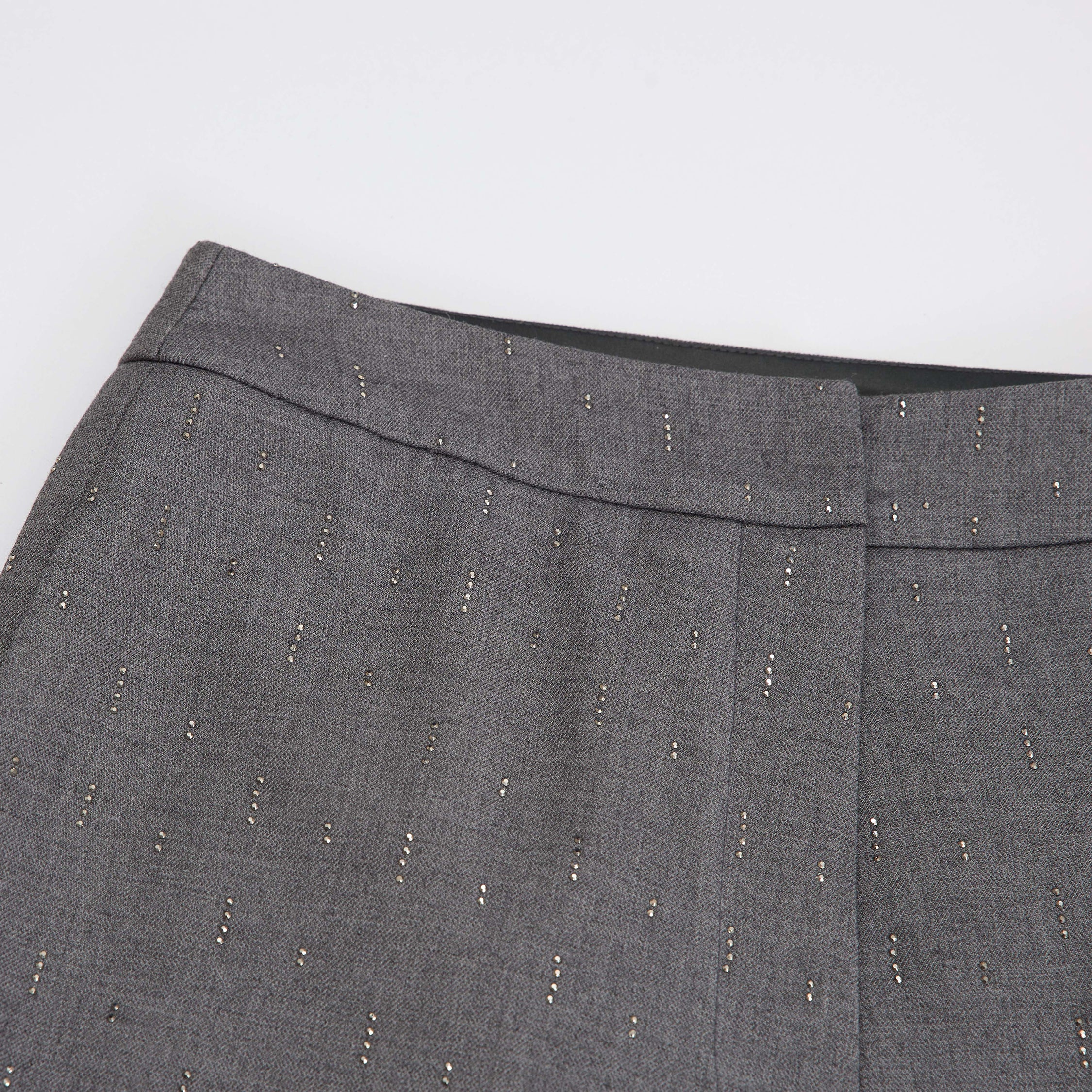 "Speak Sleek."義大利手工鑽飾工藝喇叭褲—Silverfall Grace銀光漫落