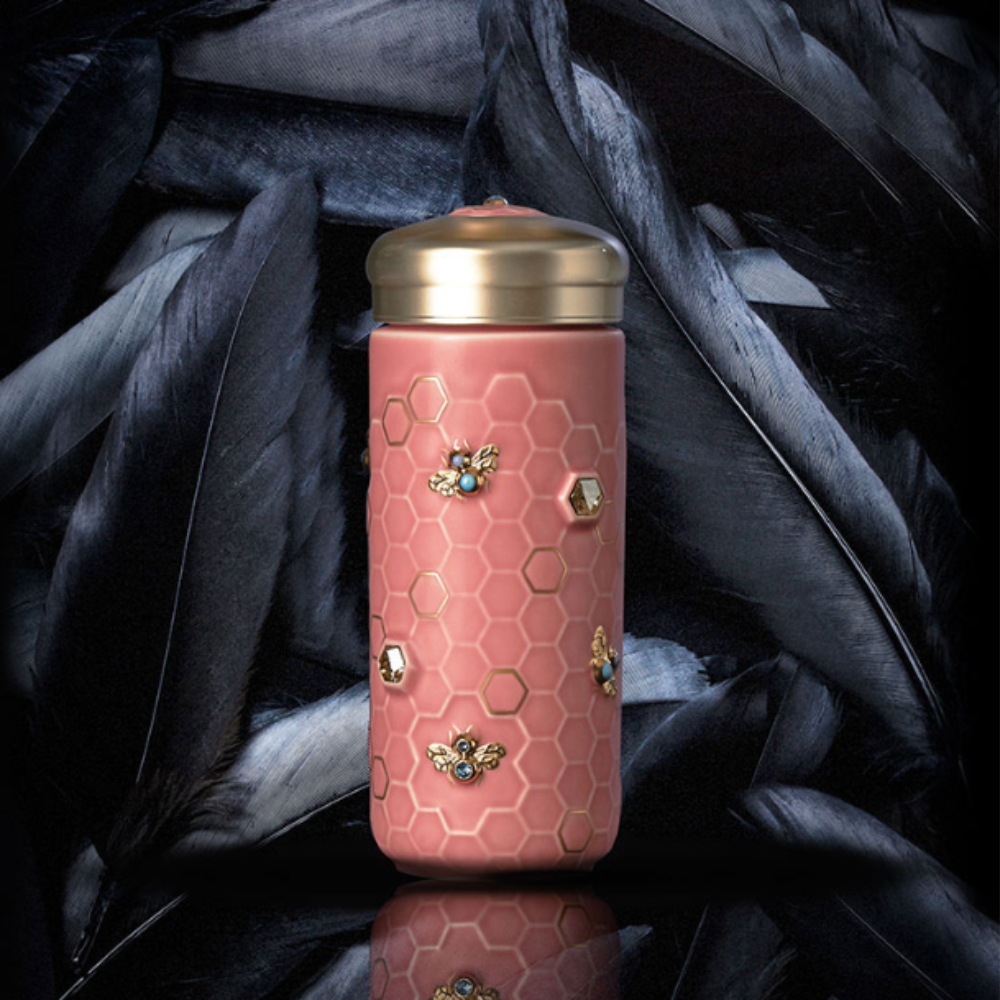 乾唐軒 吉星大豐收鎏金水晶隨身杯─ 無光粉紅金