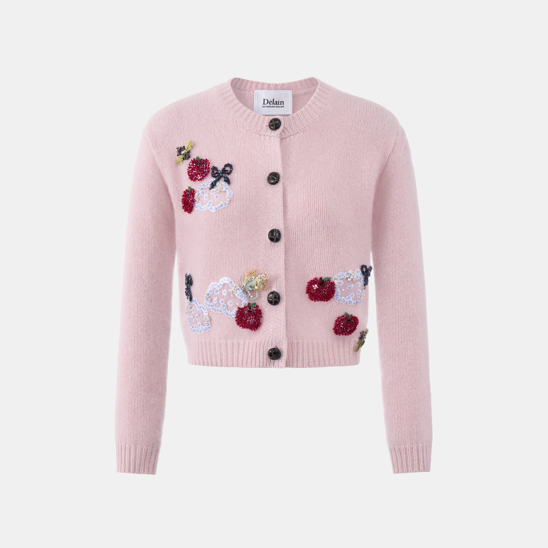 “You are my apple 小蘋果” 100% Cashmere 手工立體珠繡亮片針織外套 5