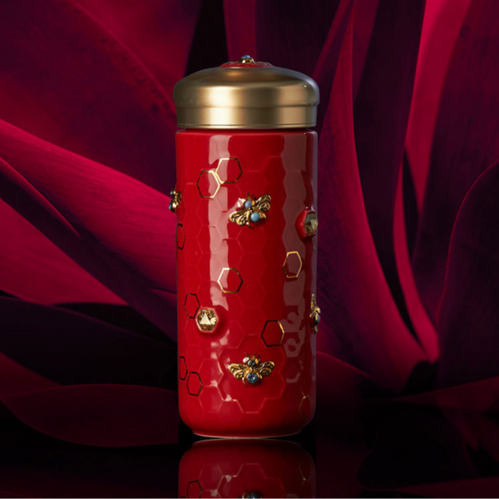 乾唐軒 吉星大豐收鎏金水晶隨身杯─ 中國紅金