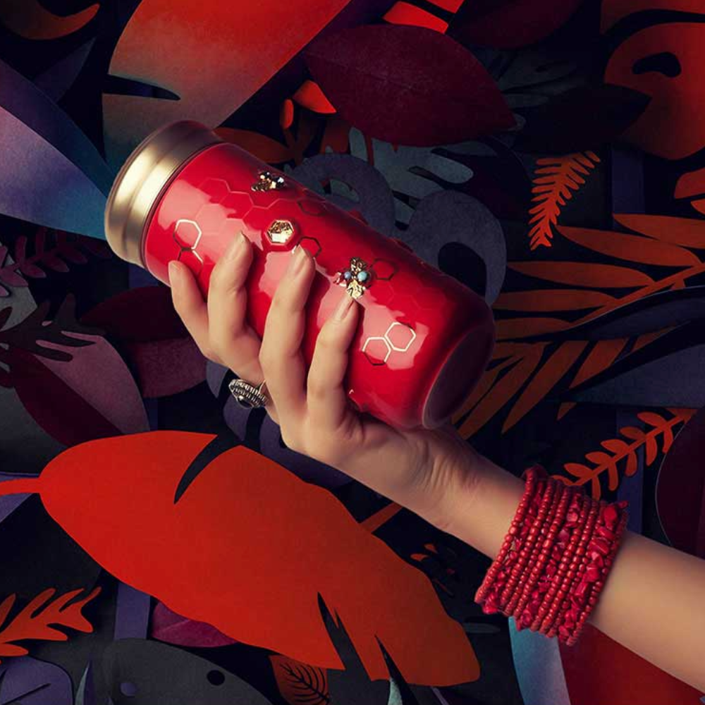 乾唐軒 吉星大豐收鎏金水晶隨身杯─ 中國紅金