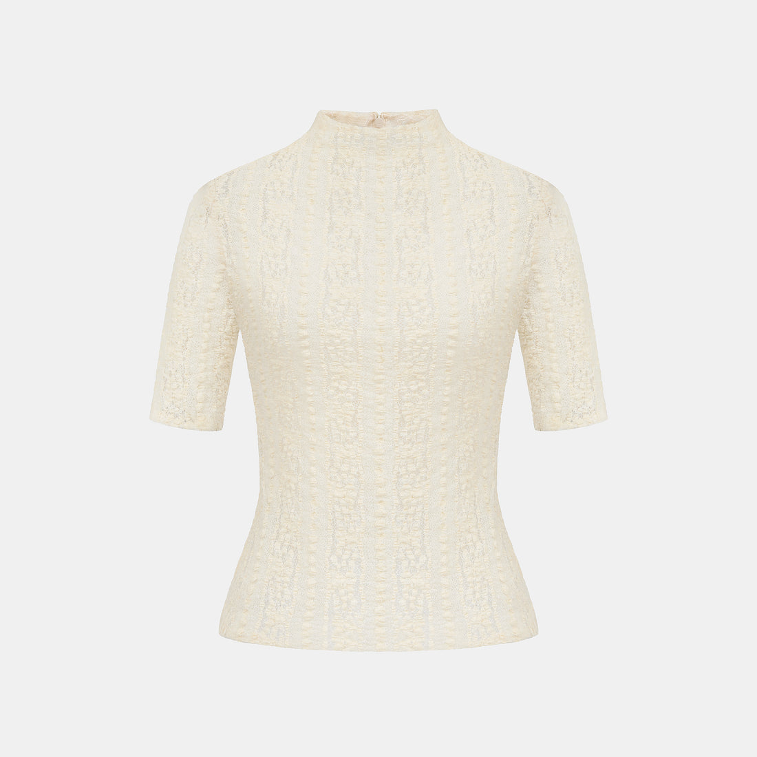 "Quiet Mastery."義大利立體點花勾織星點蕾絲上衣—Velvet Moon暖月低語