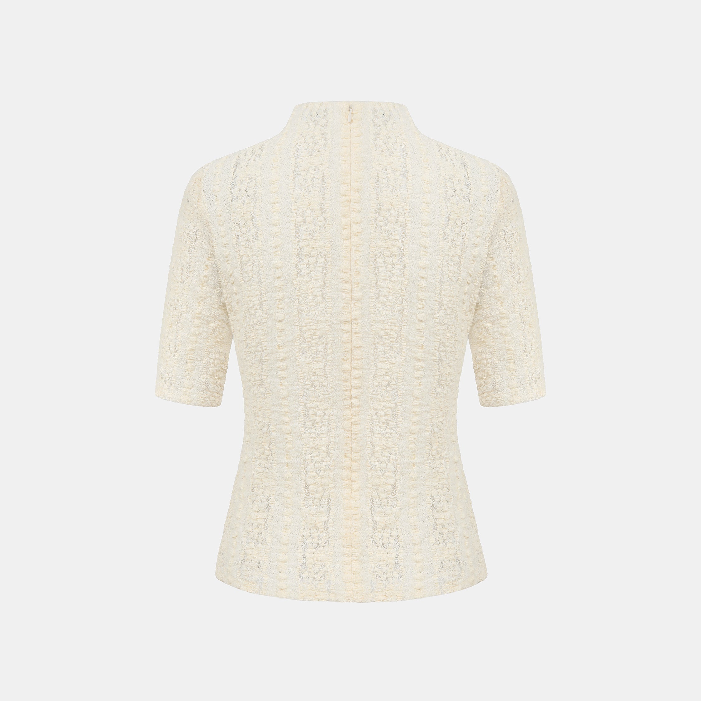 "Quiet Mastery."義大利立體點花勾織星點蕾絲上衣—Velvet Moon暖月低語