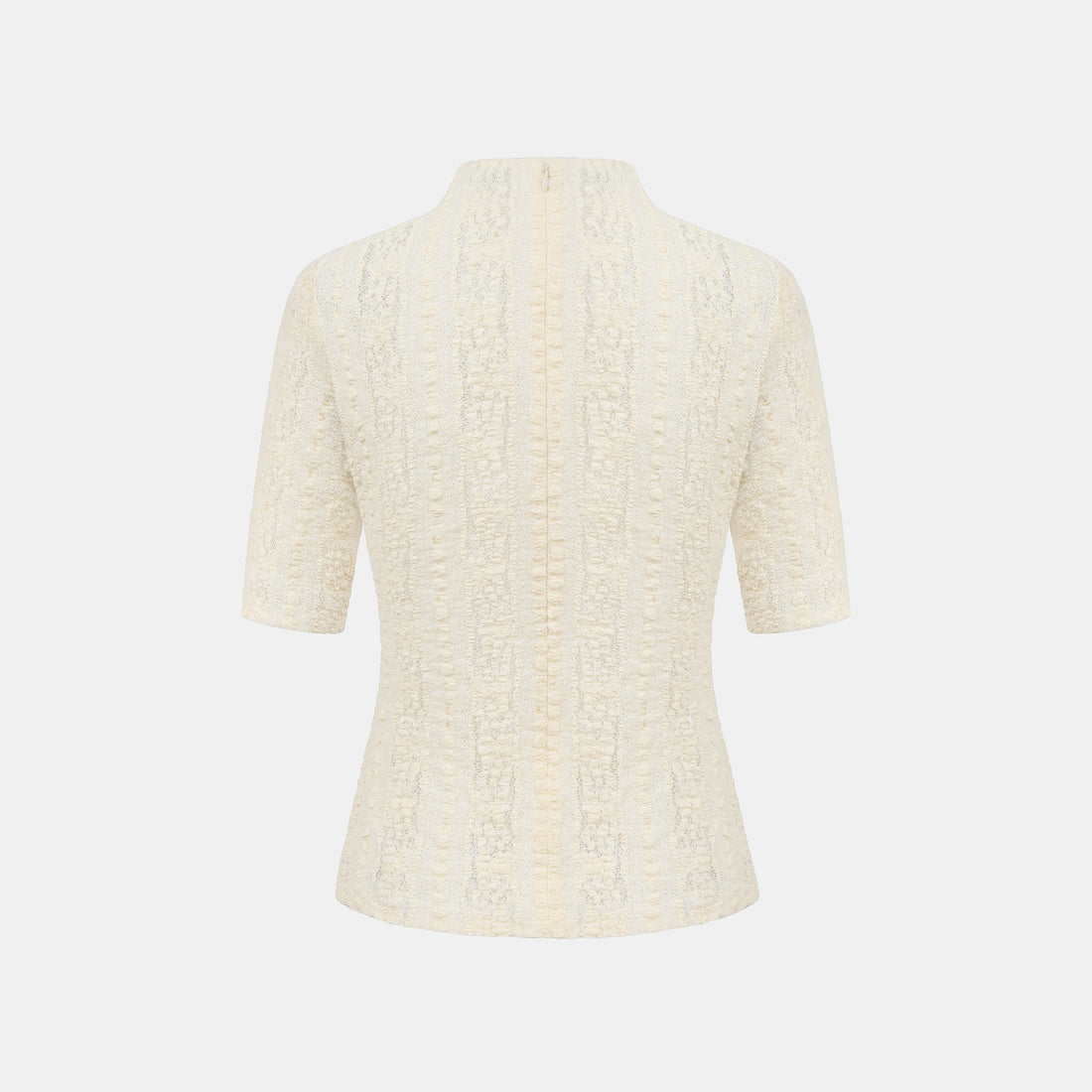 "Quiet Mastery."義大利立體點花勾織星點蕾絲上衣—Velvet Moon暖月低語