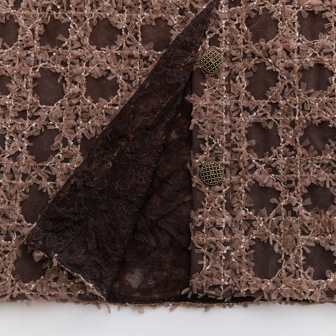 "Sloane Ave."義大利立體羽穗花紗格織工藝蕾絲背心—Velvet Scent暗香絲絨