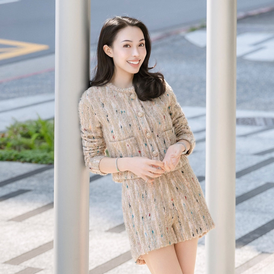 “Sloane Ave."法國立體彩織圈絨花呢外套—Garden Atelier花園畫室