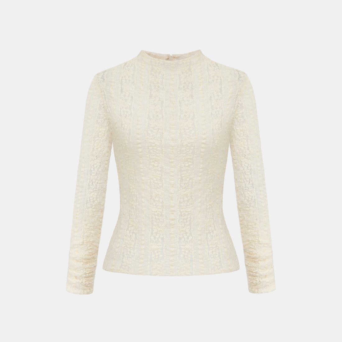 "Quiet Mastery."義大利立體點花勾織星點蕾絲長袖上衣—Velvet Moon暖月低語