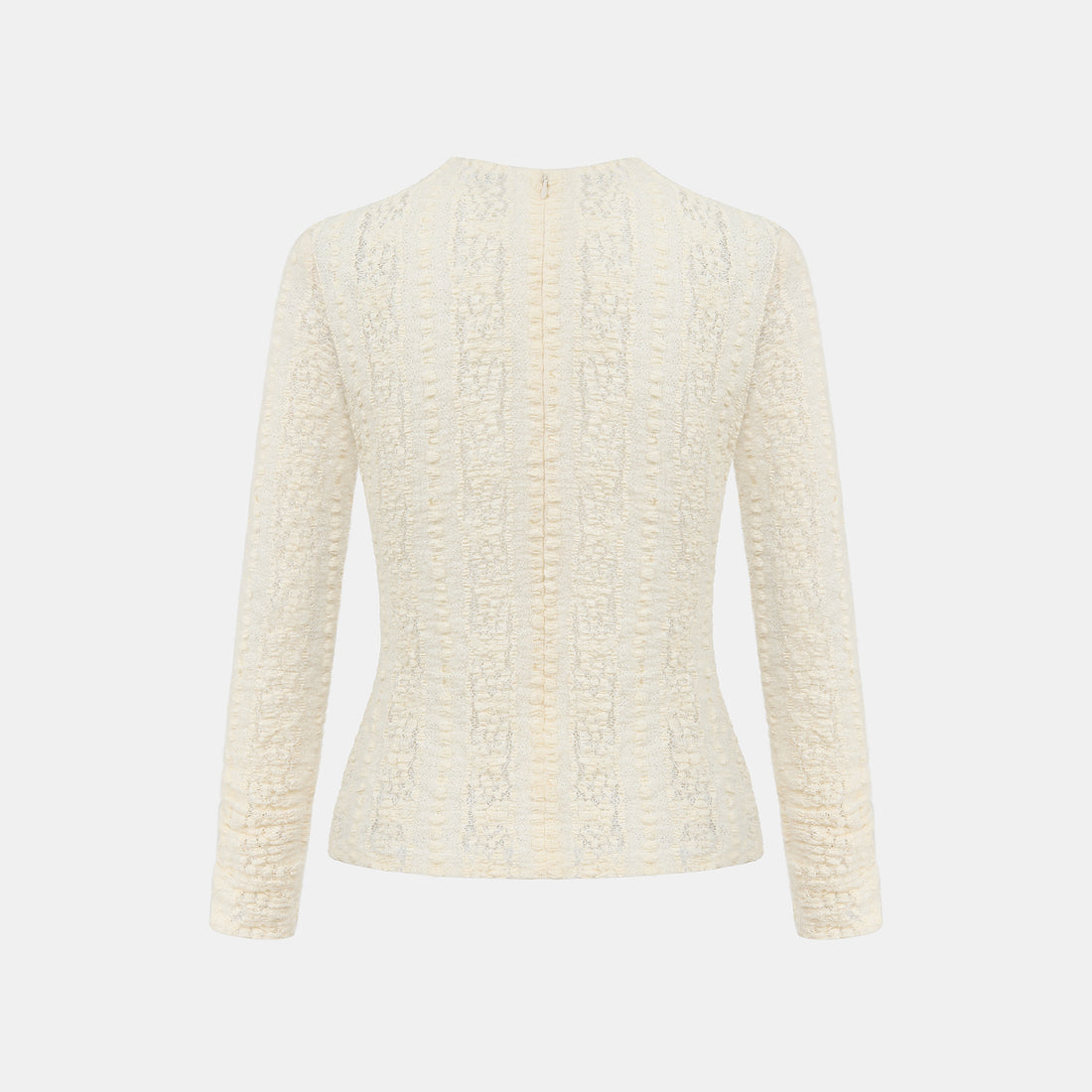 "Quiet Mastery."義大利立體點花勾織星點蕾絲長袖上衣—Velvet Moon暖月低語