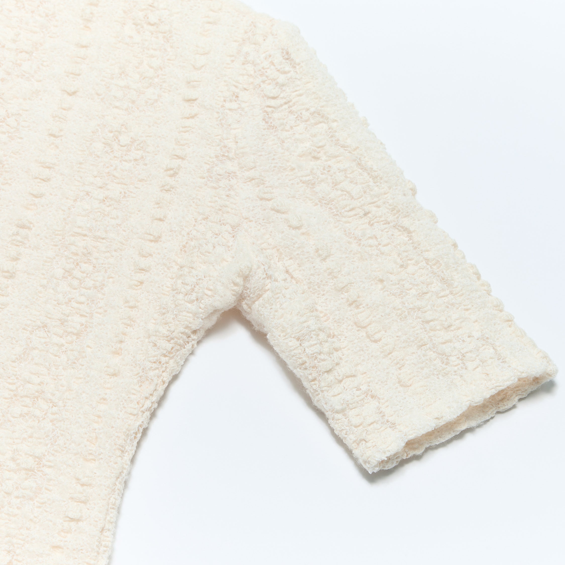 "Quiet Mastery."義大利立體點花勾織星點蕾絲上衣—Velvet Moon暖月低語