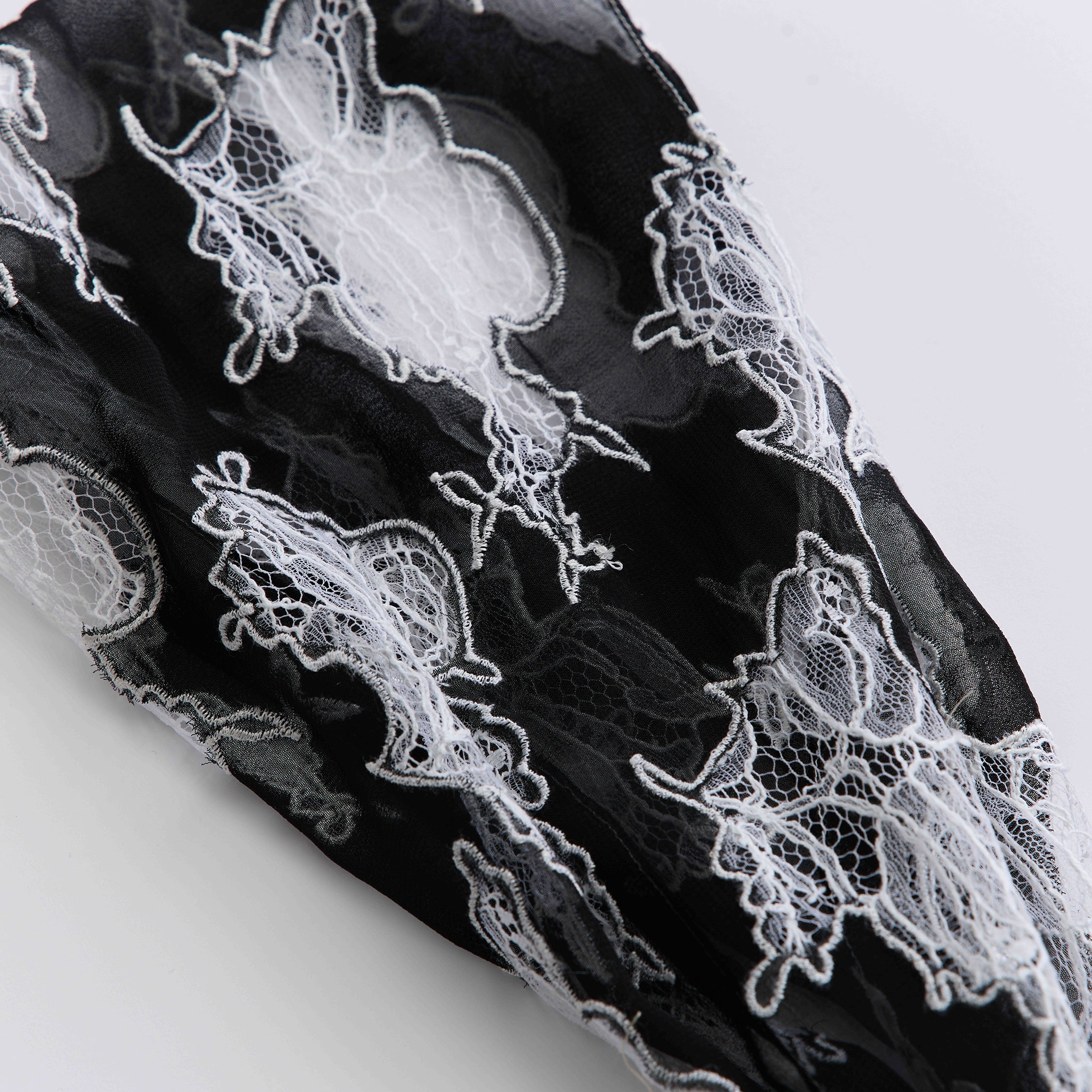 "Quiet Mastery" French top custom lace scarf—Amber Garden 
